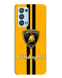 Чехол для OPPO Reno6 Pro 5G с картинкой «Lamborghini Stripe желтый»