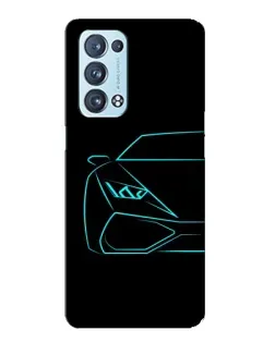 Чохол для OPPO Reno6 Pro 5G з картинкою «Блакитний силует Lamborghini» Чохол для OPPO Reno6 Pro 5G з картинкою «Блакитний силует Lamborghini»