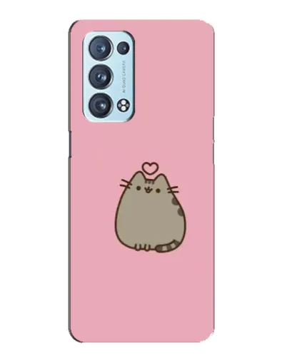 Чехол для OPPO Reno6 Pro 5G с картинкой «Pusheen сердце»