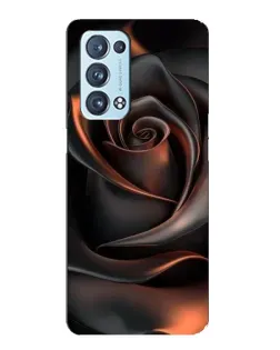 Чехол для OPPO Reno6 Pro 5G с картинкой «Шелковая черная роза»