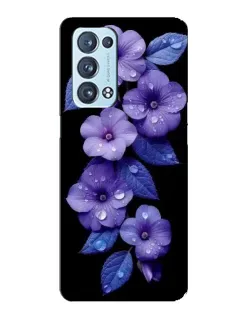 Чехол для OPPO Reno6 Pro 5G с картинкой «Фиолетовые цветы с росою»