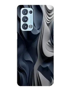Чехол для OPPO Reno6 Pro 5G с картинкой «Объемные синие складки» Чехол для OPPO Reno6 Pro 5G с картинкой «Объемные синие складки»