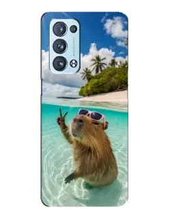 Чехол для OPPO Reno6 Pro 5G с картинкой «Капибара на море»