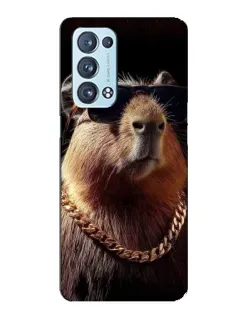 Чехол для OPPO Reno6 Pro 5G с картинкой «Капибара золотая цепь»