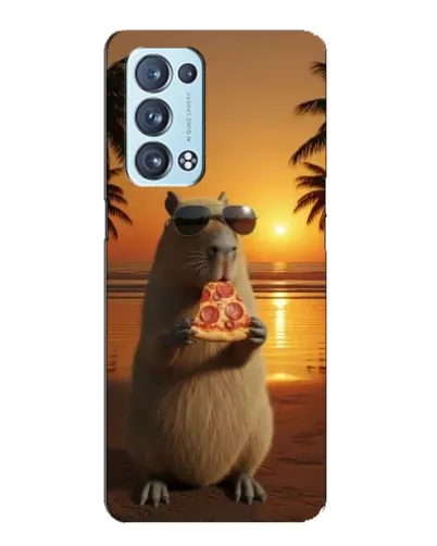 Чехол для OPPO Reno6 Pro 5G с картинкой «Капибара с пиццей»