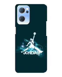 Чехол для OPPO Reno7 5G с картинкой «Jordan Blue Fire»