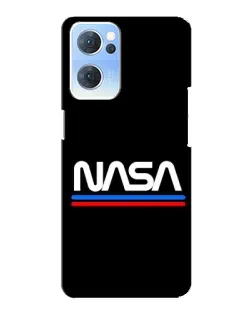 Чехол для OPPO Reno7 5G с картинкой «NASA — классика Red Blue» Чехол для OPPO Reno7 5G с картинкой «NASA — классика Red Blue»