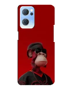 Чехол для OPPO Reno7 5G с картинкой «Bored Ape в красном»
