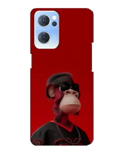 Чехол для OPPO Reno7 5G с картинкой «Bored Ape в красном»