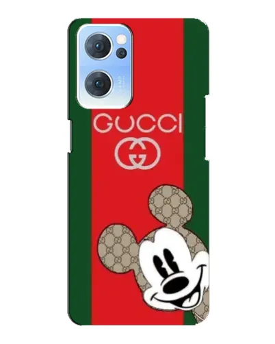 Чехол для OPPO Reno7 5G с картинкой «Gucci — полосы и Микки»