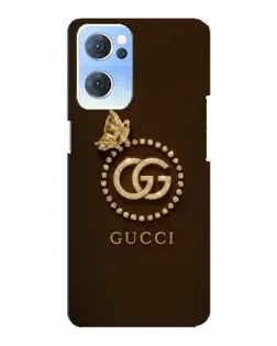 Чехол для OPPO Reno7 5G с картинкой «Gucci — золотая бабочка»