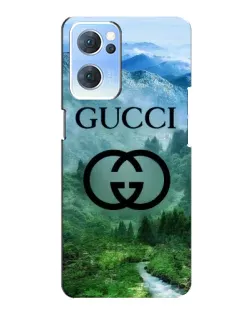 Чехол для OPPO Reno7 5G с картинкой «Gucci — горный пейзаж»