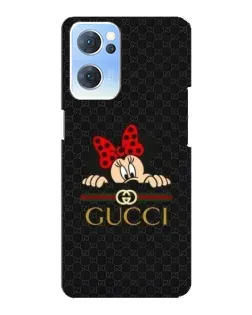 Чехол для OPPO Reno7 5G с картинкой «Минни Маус Gucci — черный»