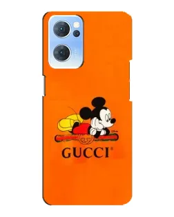 Чехол для OPPO Reno7 5G с картинкой «Микки Маус Gucci — оранж»