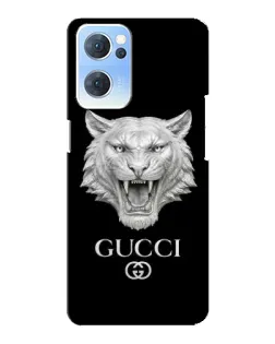 Чехол для OPPO Reno7 5G с картинкой «Gucci — серебряный лев»