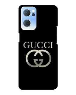 Чехол для OPPO Reno7 5G с картинкой «Gucci — золото на черном»