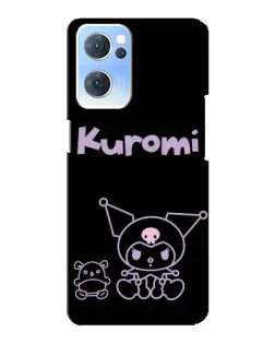 Чехол для OPPO Reno7 5G с картинкой «Kuromi — черный минимализм» Чехол для OPPO Reno7 5G с картинкой «Kuromi — черный минимализм»