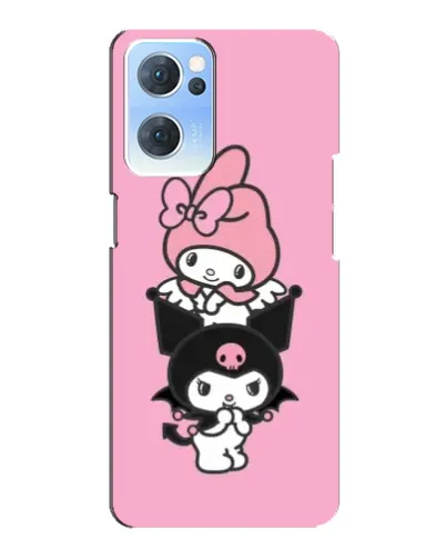 Чехол для OPPO Reno7 5G с картинкой «My Melody и Kuromi» Чехол для OPPO Reno7 5G с картинкой «My Melody и Kuromi»