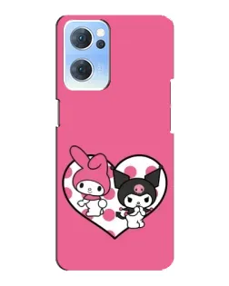Чехол для OPPO Reno7 5G с картинкой «Kuromi и My Melody»