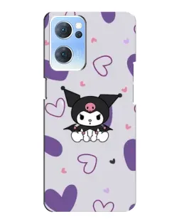 Чехол для OPPO Reno7 5G с картинкой «Kuromi и лавандовые сердца»