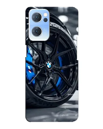 Чехол для OPPO Reno7 5G с картинкой «Колесо BMW вблизи»
