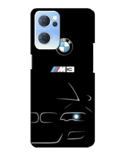 Чехол для OPPO Reno7 5G с картинкой «Минималистичный принт BMW M3»