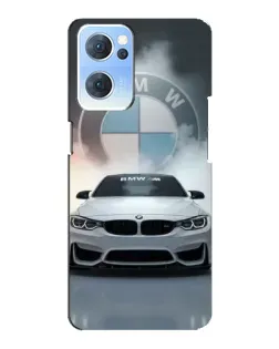 Чехол для OPPO Reno7 5G с картинкой «BMW в белом дыму»