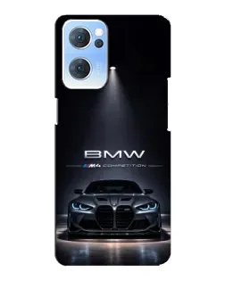 Чехол для OPPO Reno7 5G с картинкой «BMW сквозь ночной город»