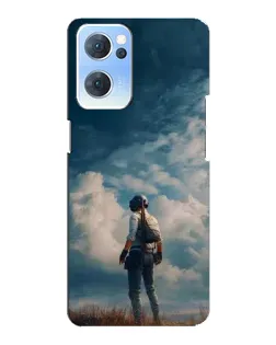 Чехол для OPPO Reno7 5G с картинкой «Герой PUBG на скале»
