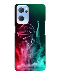 Чехол для OPPO Reno7 5G с картинкой «PUBG — огненный воин»