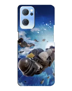 Чехол для OPPO Reno7 5G с картинкой «Десант PUBG — прыжок»
