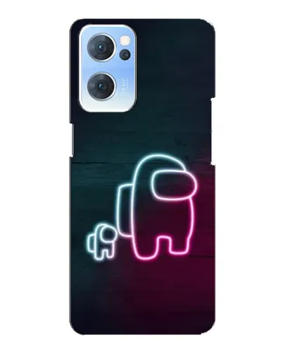 Чехол для OPPO Reno7 5G с картинкой «Among Us неон-арт» Чехол для OPPO Reno7 5G с картинкой «Among Us неон-арт»