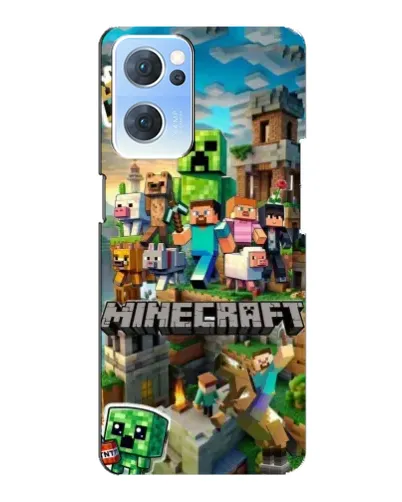 Чехол для OPPO Reno7 5G с картинкой «Замок Minecraft»