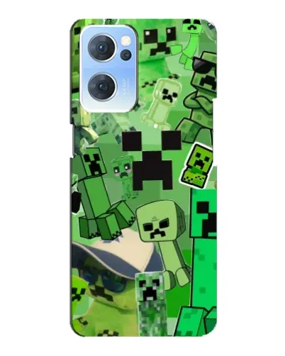 Чехол для OPPO Reno7 5G с картинкой «Криперы Minecraft»