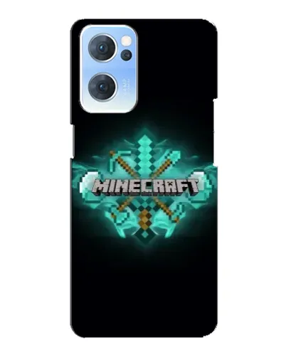 Чехол для OPPO Reno7 5G с картинкой «Minecraft Diamond лого»