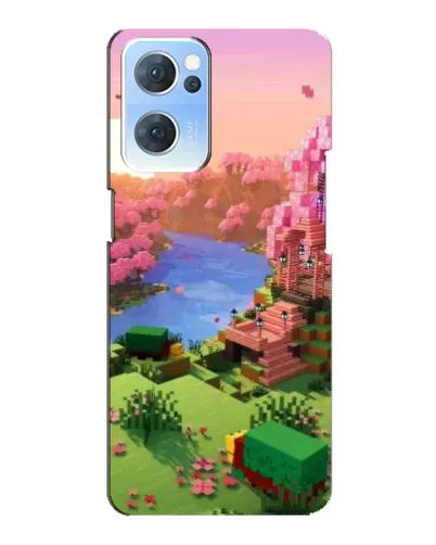 Чехол для OPPO Reno7 5G с картинкой «Розовое дерево Minecraft»