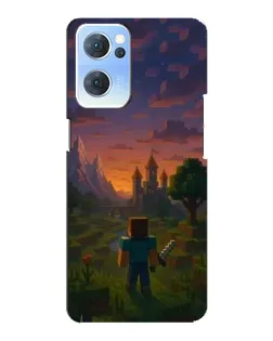 Чехол для OPPO Reno7 5G с картинкой «Стив у башни»