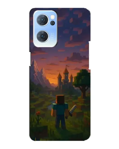 Чехол для OPPO Reno7 5G с картинкой «Стив у башни»