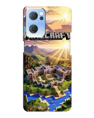 Чехол для OPPO Reno7 5G с картинкой «Minecraft панорама»