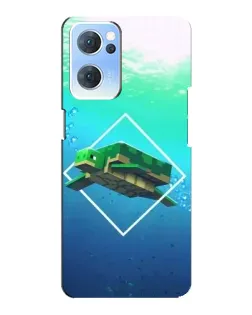 Чехол для OPPO Reno7 5G с картинкой «Черепаха Minecraft»
