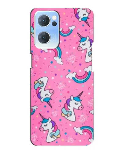 Чехол для OPPO Reno7 5G с картинкой «Unicorn паттерн розовый» Чехол для OPPO Reno7 5G с картинкой «Unicorn паттерн розовый»