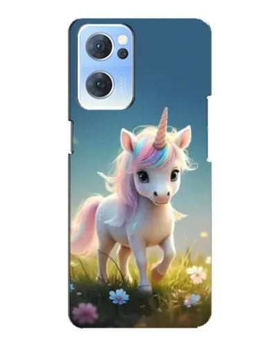 Чехол для OPPO Reno7 5G с картинкой «Единорог на поляне» Чехол для OPPO Reno7 5G с картинкой «Единорог на поляне»