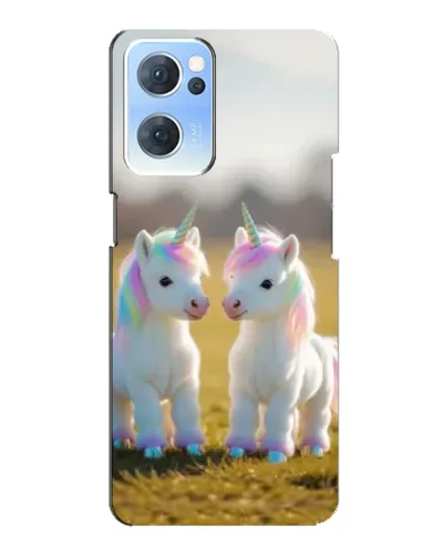 Чехол для OPPO Reno7 5G с картинкой «Пара единорогов» Чехол для OPPO Reno7 5G с картинкой «Пара единорогов»