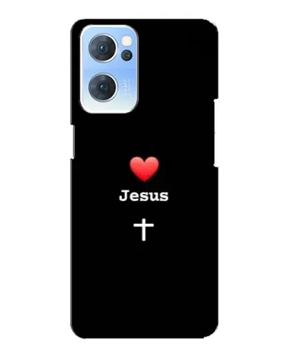 Чехол для OPPO Reno7 5G с картинкой «Сердце - Jesus» Чехол для OPPO Reno7 5G с картинкой «Сердце - Jesus»