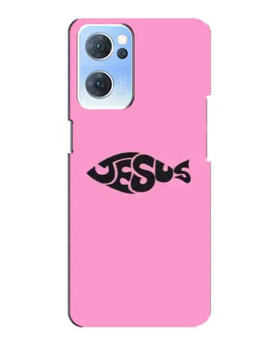 Чехол для OPPO Reno7 5G с картинкой «Розовый символ Jesus» Чехол для OPPO Reno7 5G с картинкой «Розовый символ Jesus»
