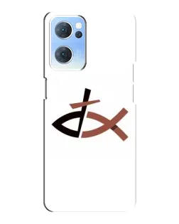 Чехол для OPPO Reno7 5G с картинкой «Рыба и крест»