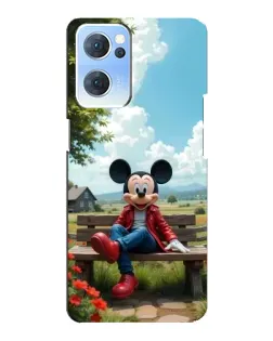 Чехол для OPPO Reno7 5G с картинкой «Микки на скамейке»