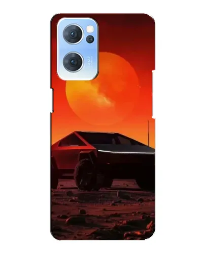 Чехол для OPPO Reno7 5G с картинкой «Cybertruck на Марсе»