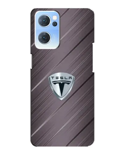 Чехол для OPPO Reno7 5G с картинкой «Металлическая текстура Tesla»