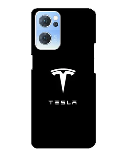 Чехол для OPPO Reno7 5G с картинкой «Tesla White Logo»